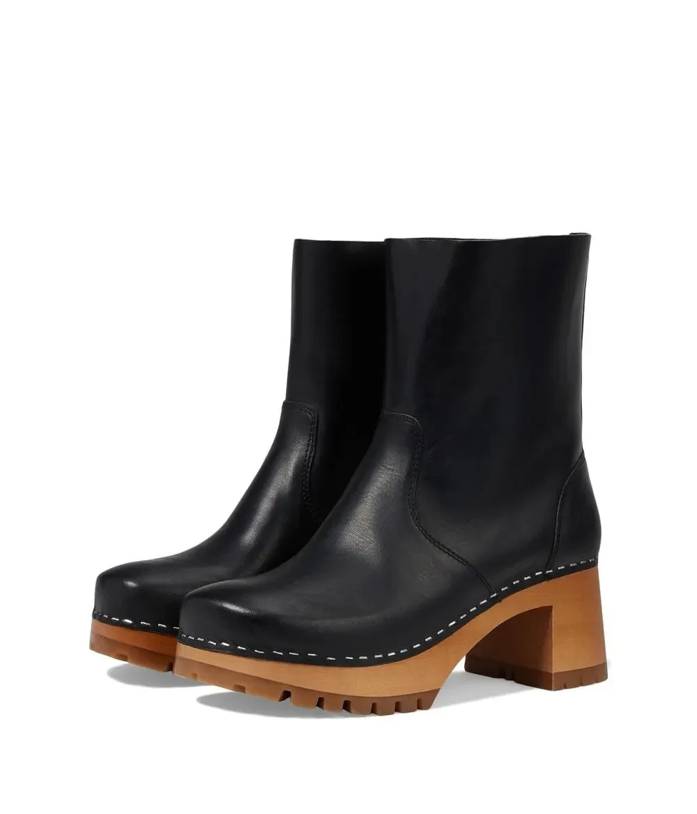 SWEDISH HASBEENS PLAIN BOOT BLACK EU 37 (US WOMEN'S 7) B (M)